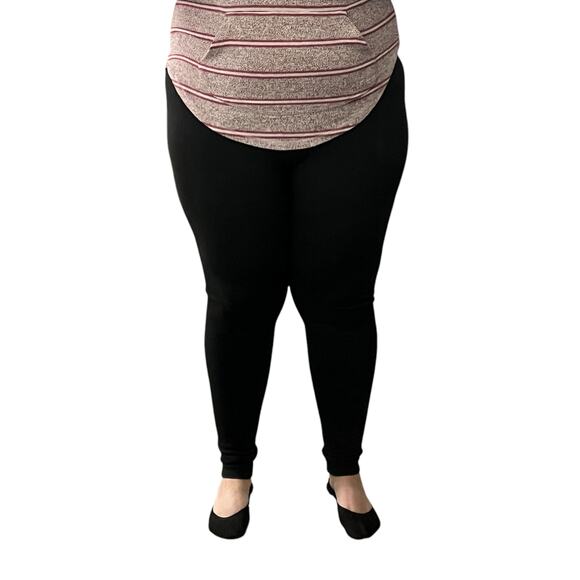 Connection 18 SIZE 1X Cozy Warm Comfort Seamless Fleece Lined Mid Rise Leggings - Picture 3 of 10